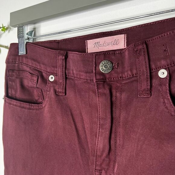Madewell 9” High Riser Skinny Skinny Burgundy Pants - Picture 3 of 9